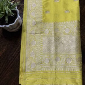 Yellow Katan Silk Kadhua Booti Dupatta