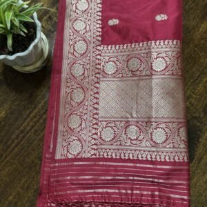 Red Katan Silk Kadhua Booti Dupatta