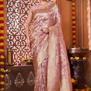 Pure Kora Tissue Shikargah Masterpiece Saree