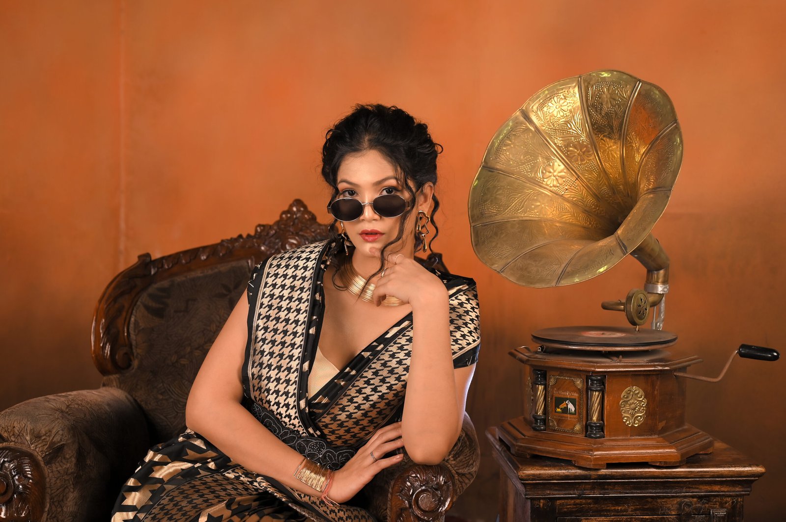 Pure Katan Silk Black & Gold Category- Katan Silk - Image 3